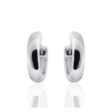 Silver Half Round Hoop Earrings 13.5mm