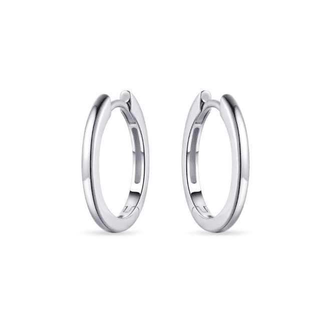 Silver Half Round Hoop Earrings 18mm