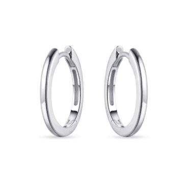 Silver Half Round Hoop Earrings 18mm