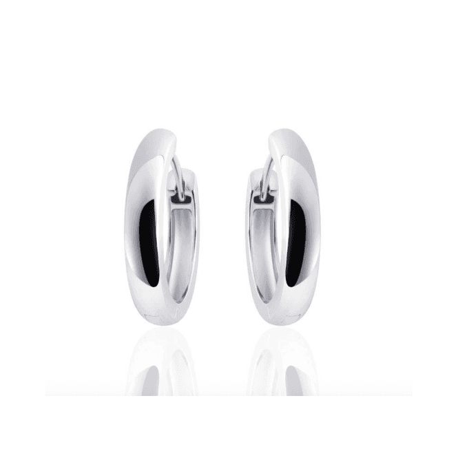 Silver Half Round Hoop Earrings 18mm