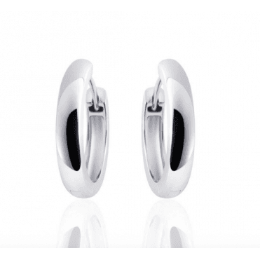 Silver Half Round Hoop Earrings 18mm