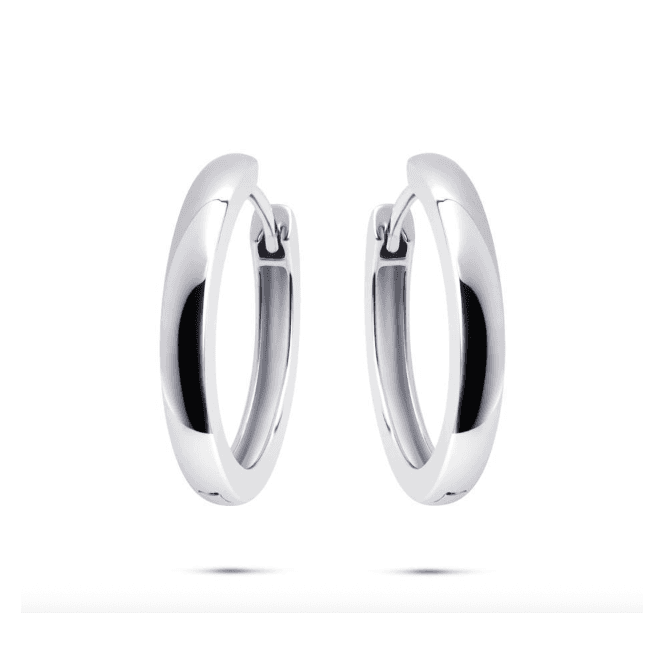 Silver Half Round Hoop Earrings 22mm
