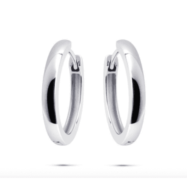 Silver Half Round Hoop Earrings 22mm