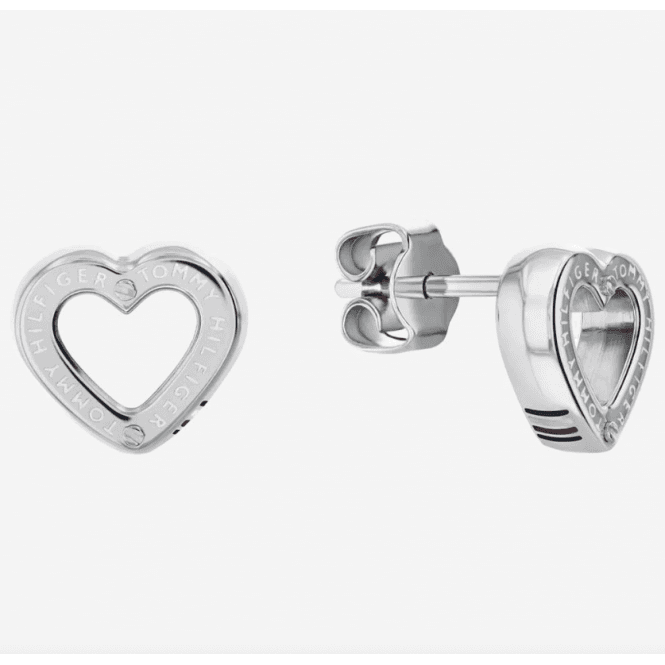 Silver Heart Stud Earrings