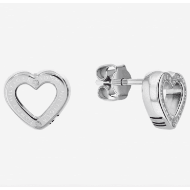 Silver Heart Stud Earrings