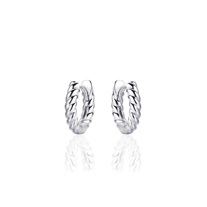 Silver Rope Hoop Earrings 13.5mm
