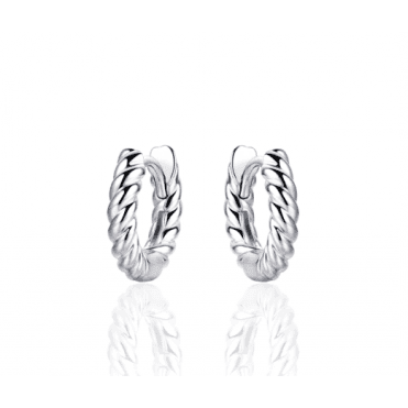 Silver Rope Hoop Earrings 13.5mm