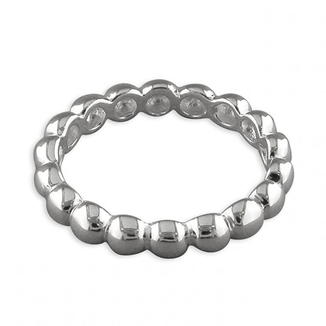 Sterling Silver Ring Bead Look Band