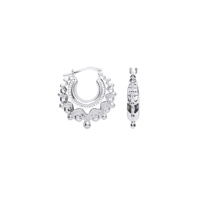 Sterling Silver Victorian Bobble Creoles 