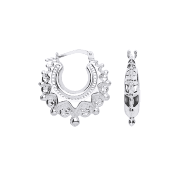 Sterling Silver Victorian Bobble Creoles 