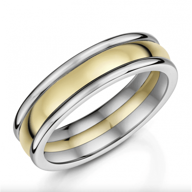 Titanium & 9ct Gold 6mm Wedding Ring