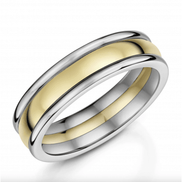 Titanium & 9ct Gold 6mm Wedding Ring