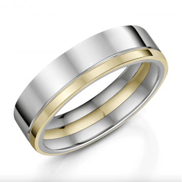 Titanium & 9ct Gold 6mm Wedding Ring