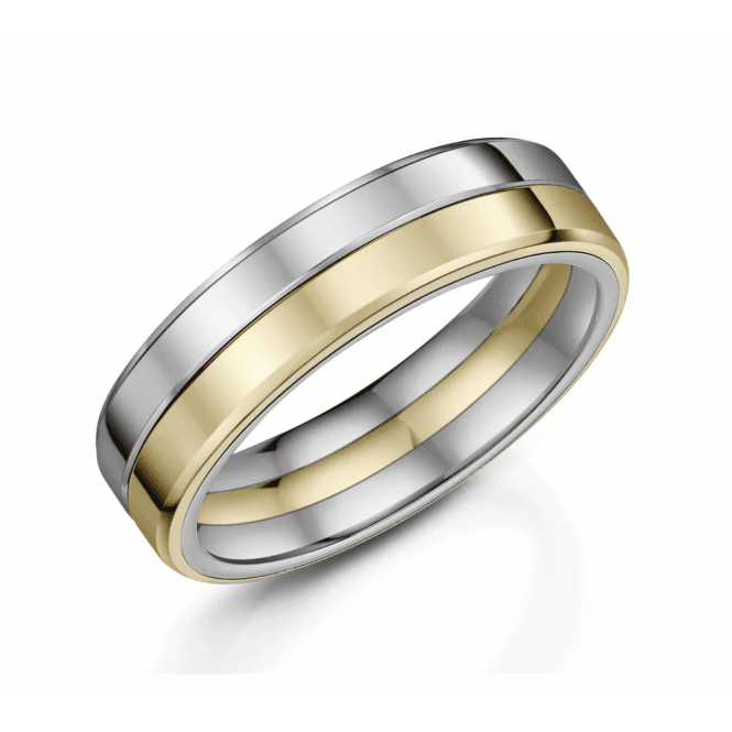 Titanium & 9ct Gold 6mm Wedding Ring