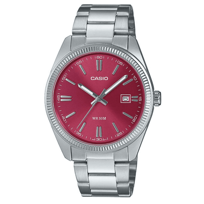 Vintage Stainless Steel Red Watch