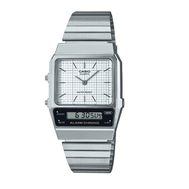 Vintage White Dual Time Watch 