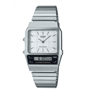 Vintage White Dual Time Watch 